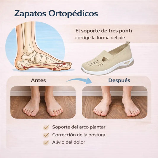 ⏰50% de descuento por tiempo limitado👟 Zapatos ortopédicos ergonómicos de verano | Transpirables y ligeros ✅ Alivian el dolor de pies | Fáciles de poner y quitar