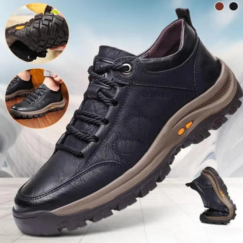 🐂 Zapatos de piel de becerro para hombre, cosidos a mano en Australia 👞 Diseño ergonómico para poner y quitar fácilmente ✅ Totalmente correctivos: impermeables y antideslizantes
