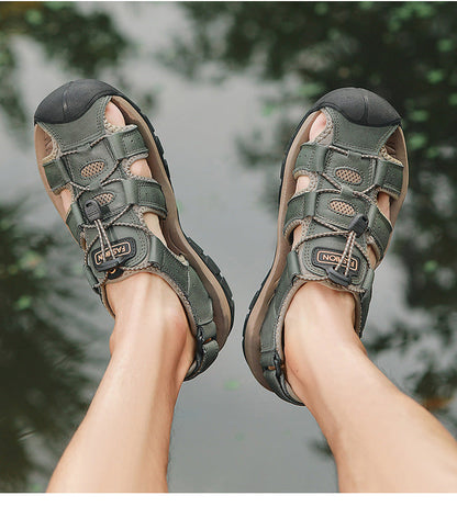⏰Oferta por tiempo limitado: ¡50% de descuento! ✅️ Sandalias multifuncionales de piel de vacuno australiana de primera calidad, ideales para la playa y los viajes.