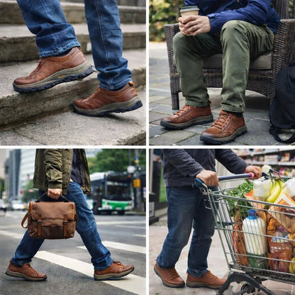 🐂 Zapatos de piel de becerro para hombre, cosidos a mano en Australia 👞 Diseño ergonómico para poner y quitar fácilmente ✅ Totalmente correctivos: impermeables y antideslizantes