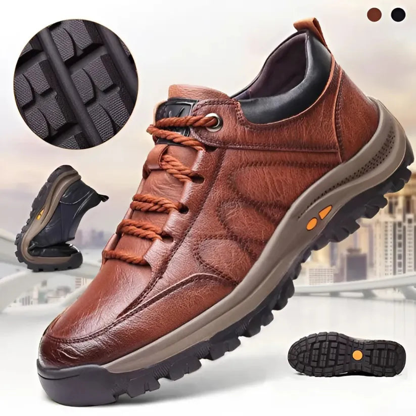 🐂 Zapatos de piel de becerro para hombre, cosidos a mano en Australia 👞 Diseño ergonómico para poner y quitar fácilmente ✅ Totalmente correctivos: impermeables y antideslizantes