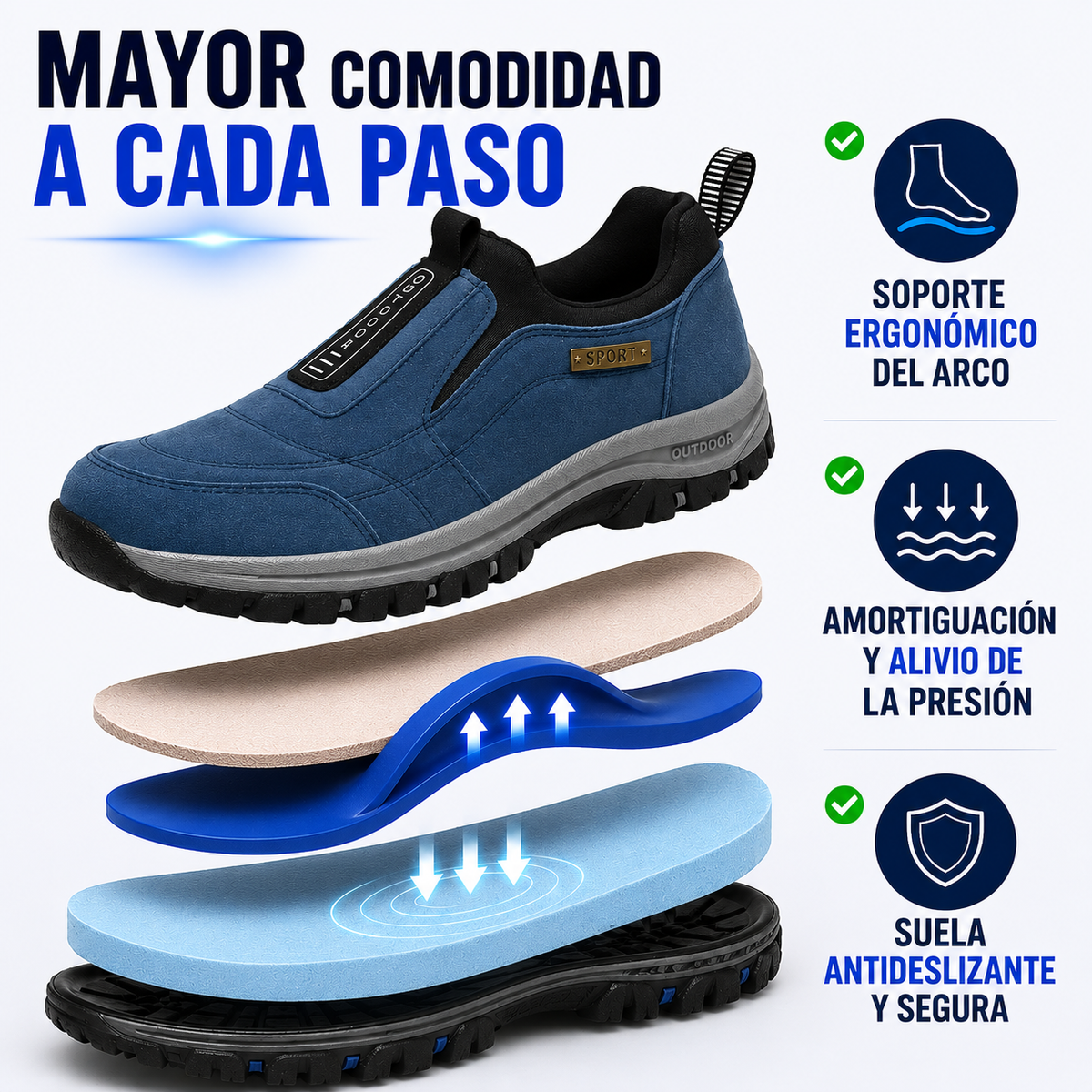 🔥 Oferta especial de hoy: ¡50% de descuento! 👞 Zapatos ortopédicos de gamuza de alta calidad ✅ Alivian el dolor de pies ✅ Soporte para el arco: Comodidad durante todo el día