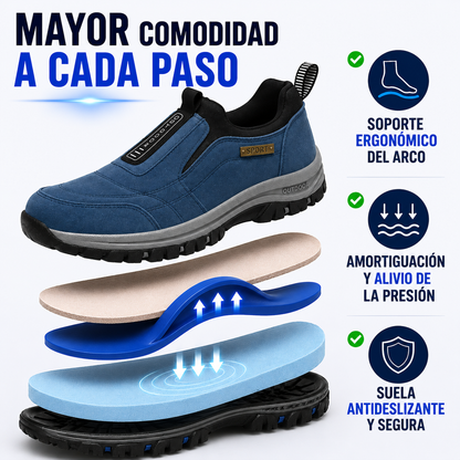 🔥 Oferta especial de hoy: ¡50% de descuento! 👞 Zapatos ortopédicos de gamuza de alta calidad ✅ Alivian el dolor de pies ✅ Soporte para el arco: Comodidad durante todo el día