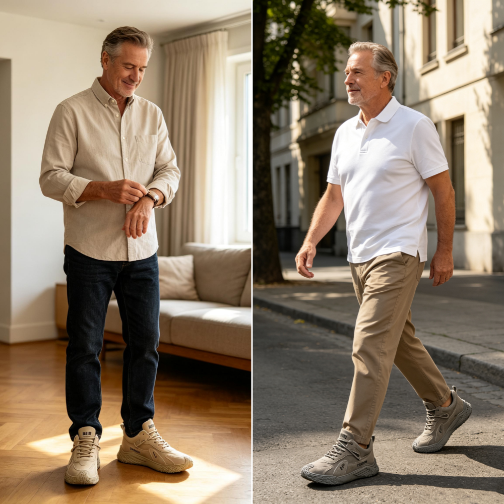 ⏰ ¡40% de descuento hoy! ¡No te lo pierdas! Zapatos ortopédicos ergonómicos para caminar que amortiguan eficazmente el impacto. ✅ Zapatos ortopédicos saludables, diseñados específicamente para hombres.