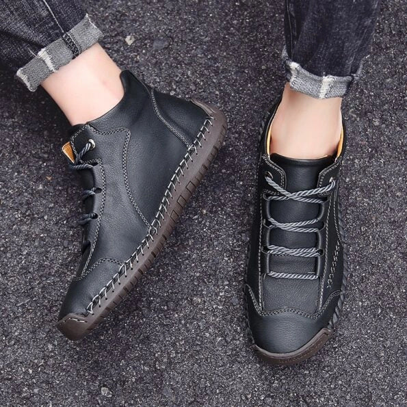 Zapatos ortopédicos cómodos y informales — de piel de vacuno italiana mate, con soporte para el arco