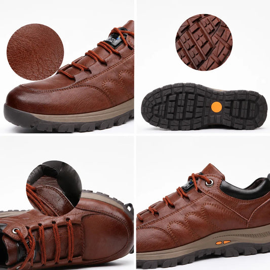 🐂 Zapatos de piel de becerro para hombre, cosidos a mano en Australia 👞 Diseño ergonómico para poner y quitar fácilmente ✅ Totalmente correctivos: impermeables y antideslizantes