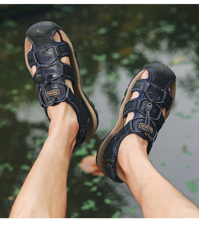 ⏰Oferta por tiempo limitado: ¡50% de descuento! ✅️ Sandalias multifuncionales de piel de vacuno australiana de primera calidad, ideales para la playa y los viajes.