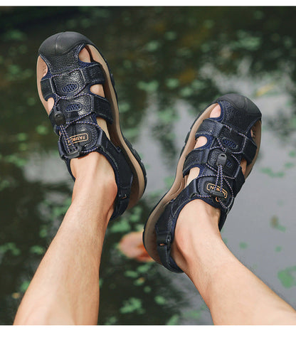 ⏰Oferta por tiempo limitado: ¡50% de descuento! ✅️ Sandalias multifuncionales de piel de vacuno australiana de primera calidad, ideales para la playa y los viajes.
